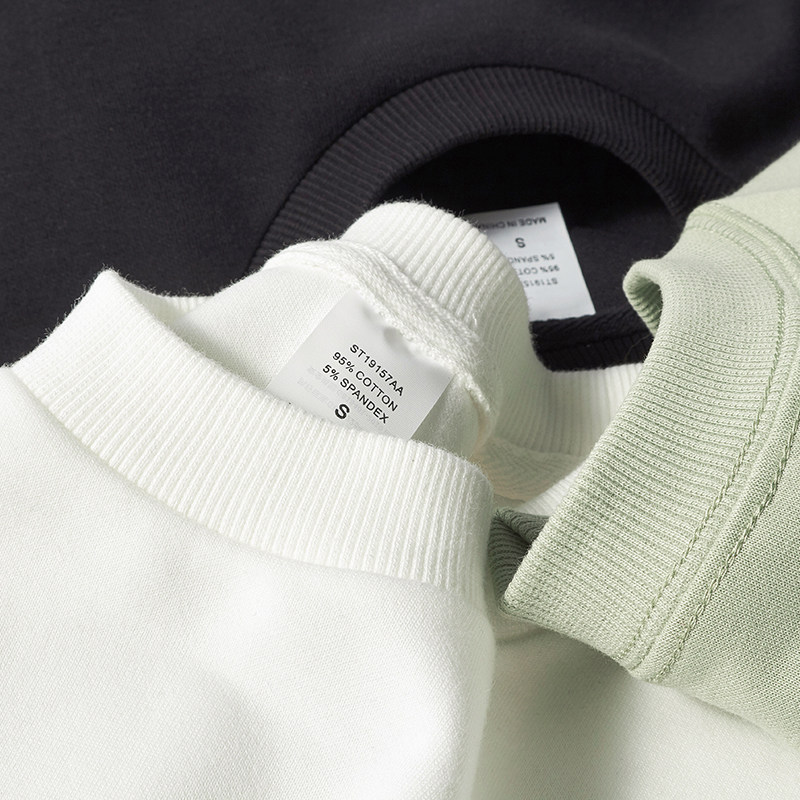 日本白色卫衣女春秋薄款宽松纯棉套头衫圆领长袖纯色百搭慵懒上衣