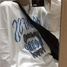 T恤 LASIBEIER韩国ins男女情侣学生原宿百搭个性 字母印花宽松长袖