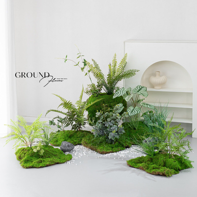 仿真苔藓绿植造景高端轻奢微景观室内假植物落地仿生装饰布置盆景图片