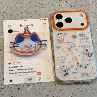 线条猫咪摇摇乐支架适用vivo X300FE/V70/V60/Y21d手机壳S60/Y38/Y39/v25e/X200/Y12可爱v40软V60lite/V30PRO