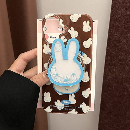 磁吸摇摇乐小兔子支架适用oppo findx8/X7Ultra/A2手机壳A3X/reno11/12F/9843pro趣味7SE/A53/A58/A96/K12/A2