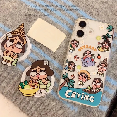 卡通哭娃宝贝女孩磁吸支架适用Pura70华为mate70/nova13/12/11/10se/9857SE手机壳P60超火P30e畅享70X/P50pro