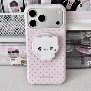 ins少女粉波点猫咪适用A5X/OPPO FindX9spro/X8ultra/Reno15/14/12/11F/10手机壳A6pro新品K13/A5M磁吸A2/58x