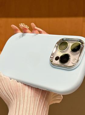 奶蓝色简约适用oppo reno11/10手机壳97/8PRO+椭圆5K/A2pro/A93气囊A97/A32电镀A72镜头K11x/K9硅胶A56sA55/3