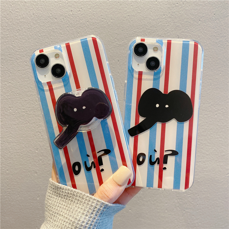 撞色蓝红条纹卡通大象支架