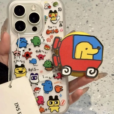 拓麻歌子狗狗磁吸适用苹果12/16promax手机壳16E/13PRO/13mini/XR支架14/15PRO卡通XSmax新款87PLUS可爱11pro