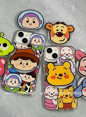 可爱卡通带磁吸支架适用oppoA3X/A5PRO/findx8/X7手机壳reno13F/12/11/98543pro情侣7SE/A77/A57/A96创意A2m