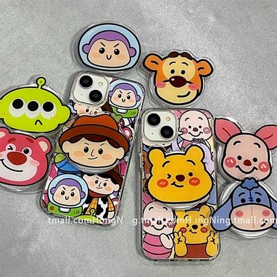 可爱卡通带磁吸支架适用小米13T/14TPRO海外版11S手机壳poco X7pro情侣F5红米13C/14C/NOTE13R创意12C/M6/F5P