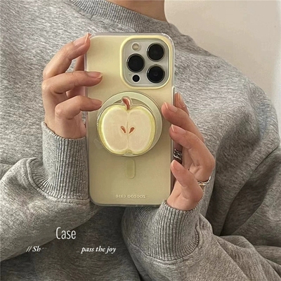 奶黄油画苹果磁吸支架s17适用vivo X200S/X70手机壳X90/S18/X100ultra磨砂s16/S30/S20/Y76/Y37软V40/Y300pro