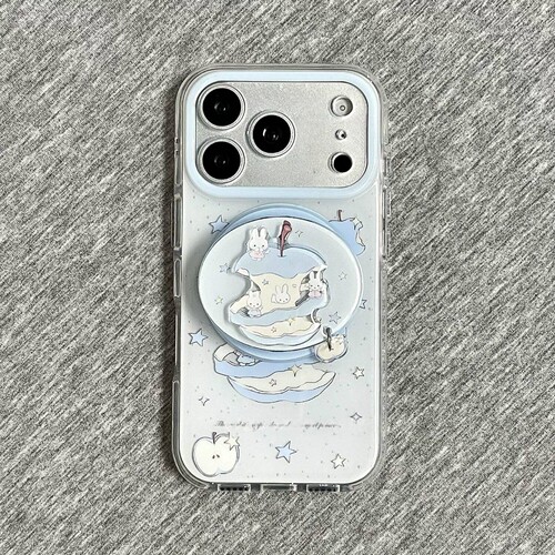 蓝苹果兔子吊坠磁吸支架适用NOthing 4A/3A手机壳2谷歌Pixel9/10PRO/87可爱Pmote edge60pro卡通G56/ROG9/G54
