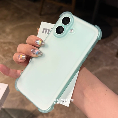 薄荷绿四角气囊肤感适用荣耀400/100/60手机壳华为200/X50防摔70PRO硅胶80GT/50厚X40i畅玩60PLUS女生X9D/X7D