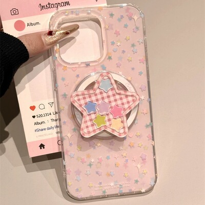 满屏星星摇摇乐磁吸适用Realme真我GT5pro/GTneo6手机壳GT7/NEO7SE大师探索V50支架12/Q3/GT2新款V11韩风V70S