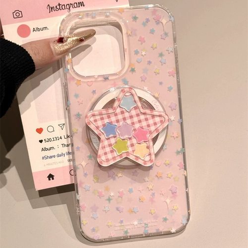 满屏星星摇摇乐磁吸适用华为荣耀500pro/200/80手机壳magic8/90GT/400支架X9c/X60/X50新款X40/X70畅玩30plus