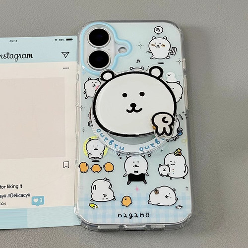 自嘲小熊磁吸旋转vivo X200/X70/s20/X90适用y200i/x300pro手机壳y300支架S17E/y35+/V40/Y78有趣S18可爱Y53s