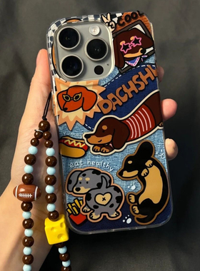 ins复古牛仔风狗狗适用小米13TPRO国际版12t/11t手机壳poco x4pro红米13C黑鲨543蓝色NOTE12个性2A挂绳12lite