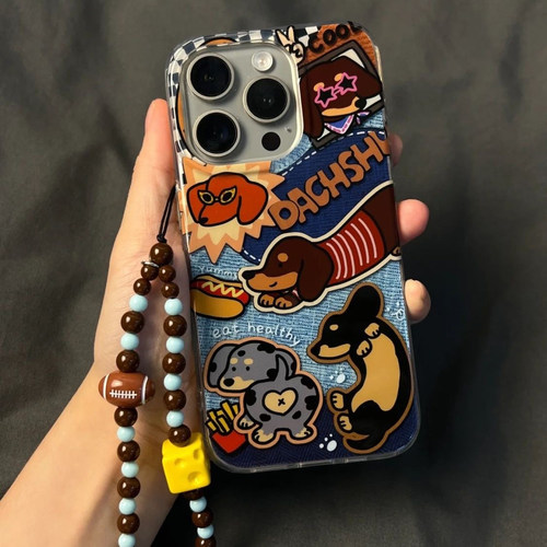 ins复古牛仔风狗狗适用vivo y200t个性X70/x80/X300PRO手机壳X60/S17t硅胶y78/S18/V29潮Y36挂绳S19蓝色y52s