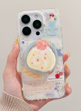 磁吸壳兔子瑞士卷带支架适用OPPO手机壳FindX8S+/X7ultra清新Reno13/12/11/87/9/A5pro/K12/A58X/A56/A98/A3X