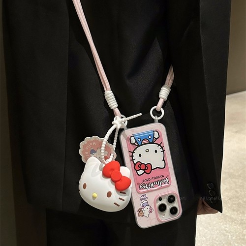 斜挎背带零钱包适用小米15/17pro红米K80手机壳K60/K50/K30/K70/K40S手提绳10可爱Note14/12/11T旅游civi5pro