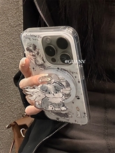 磁吸支架适用vivoX100/y35+x80创意S20/70手机壳X90S狗狗y76s/T1/S18e硅胶z6/S17全包Y78+/y53s/50/Y36/y31s