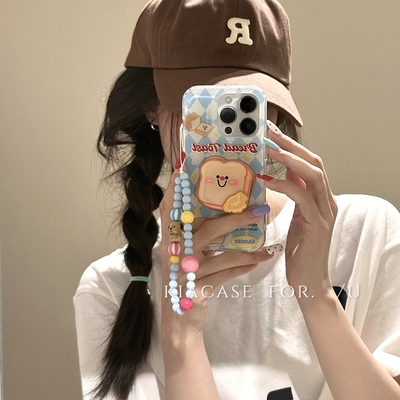 可爱吐司面包支架适用vivo iQOO13/Z9turbo/z8/z10/11s手机壳z7链条neo9S/8pro/5638/U3/7Se全包Z1x/U5e/Z6X