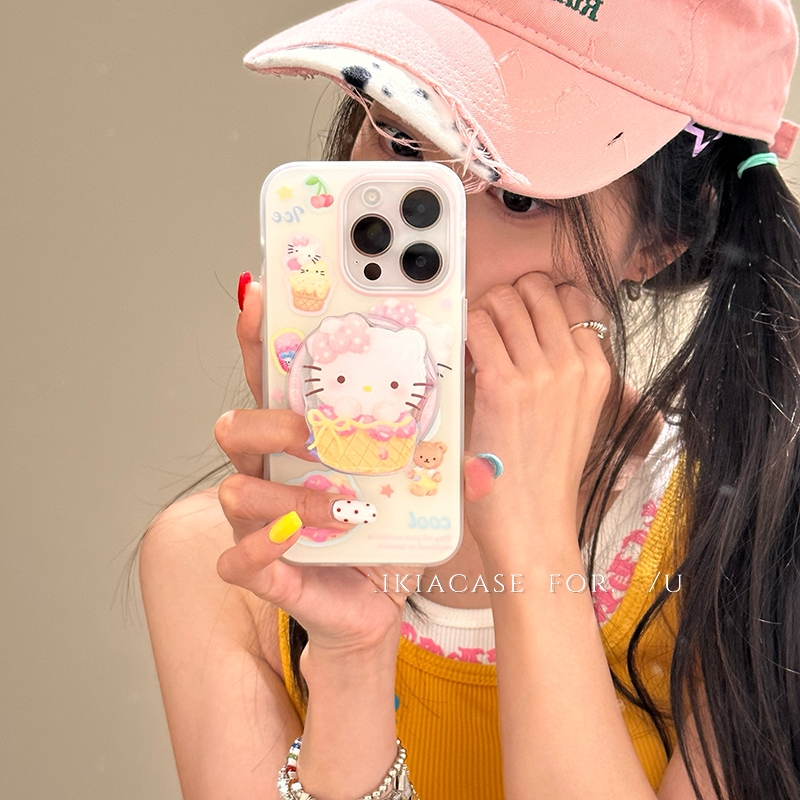 冰淇淋kt猫磁吸支架适用vivo iQOO12/Z9turbo/z8/10/11s手机壳z7x可爱neo9S/8pro/5/638/U3/7Se软Z1x/U5e/Z6X