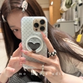 13PRO 12mini 潮爱心金属指环磁吸支架适用苹果17 87PLUS 15PRO可爱XS 17promax手机壳16E SE2 Air