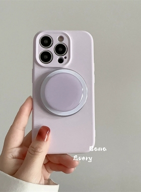 温柔淡紫色硅胶磁吸支架适用一加15/ACE5/1+ACE3V手机壳12/13/9R圆形oneplus ace竞速ACE2V/10/ace3PRO软糯8T