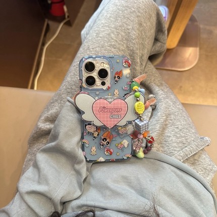 小女警爱心翅膀挂件支架适用小米15/14ultra手机壳红米K80/K70链条K50硅胶note14/13/12C/11/Turbo4/civi5PRO