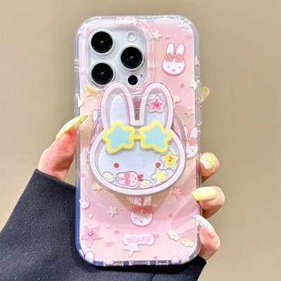 米菲兔摇摇乐磁吸支架适用传音HOT40手机壳15pro/红魔10Spro+可爱infinx Smart8/Phone 3Apro华硕ZenFone10软