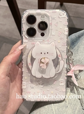 喵咪甜品磁吸旋转支架适用vivo iQOO z9turbo/Z10x手机壳neo10pro/6SE/9/iqoo15奶白12/11S/U1/Z7/U5e可爱Z8x