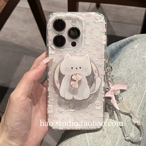 喵咪甜品磁吸旋转支架适用努比亚Z60pro手机壳Z70 ULTRA/Z50/Z40Spro/ZTE-A51可爱Z11女款MAX链条N2红魔10pro