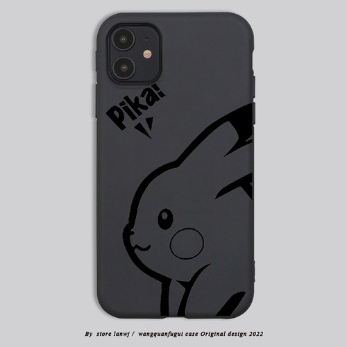 侧脸皮卡丘简约小米红米磨砂软壳