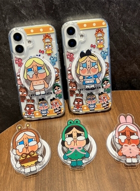 装哭泣宝贝女孩磁吸支架适用oppo findx8s/X7Ultra手机壳reno14/13/11/8542卡通A1x/A3pro/7SE/A79软A55/A93S