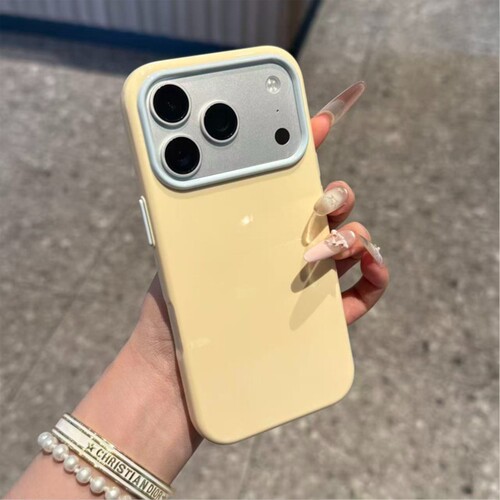 淡黄色多巴胺撞色亮面适用OPPO Reno16/15c/14/13F/11手机壳A6k/12PRO独立按键A2光面A5软1防摔3/A57大孔硅胶