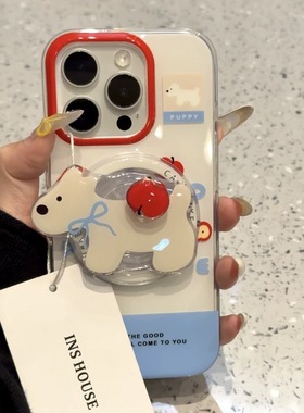 旋转英文狗狗磁吸支架适用Realme真我GT8pro/GTneo6手机壳GT7/NEO7SE大师探索V20新款12x/Q5卡通GT2可爱V70S