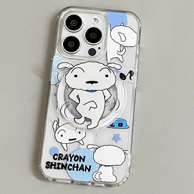 蜡笔小新小白磁吸适用oppo realme GTNEO5/GTneo6se女款GT2大师gt探索手机壳V30真我12/11/9pro可爱Q5i硅胶Q5