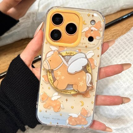 天使翅膀小马磁吸支架适用小米15T/14/13TPRO/NOTE14手机壳pocox7/X3GT/F6/F5红米15R/14C软萌C75/C85/M7pro