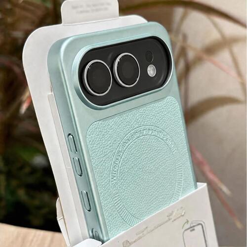 冰川蓝高级感荔枝纹内置磁吸Find X9Spro适用OPPO Reno15C/14手机壳X8s+/13pro电镀皮质X7Ultra情侣A3pro套A5
