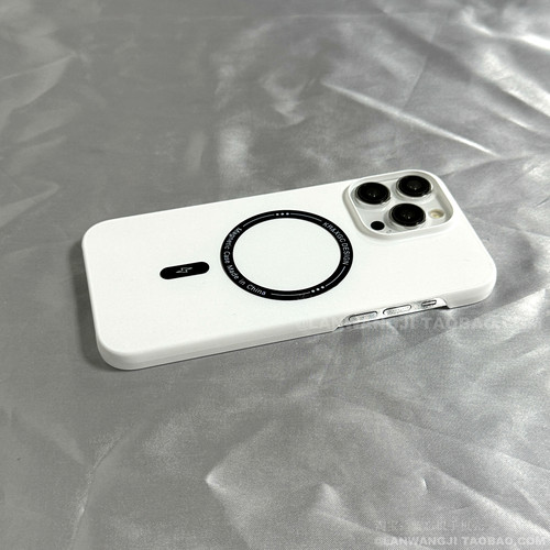 纯白色闪电磁吸PC适用iphone15pro/11苹果13/12pro手机壳14promax简约76plus大孔SE3薄2硬壳8plus防摔XR男士