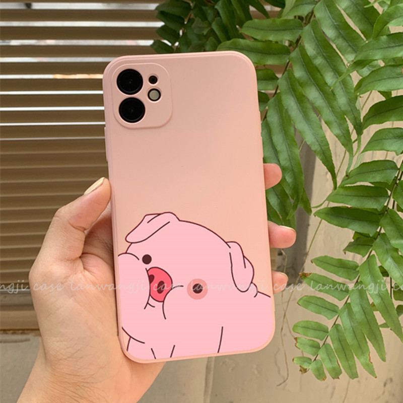 粉猪猪适用一加1 8t可爱潮手机壳9rt软萌oneplus 9r卡通10pro搞怪7女