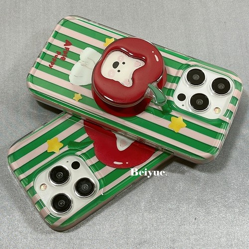 绿色竖纹可爱苹果小狗适用OPPO手机壳Findx8PRO/X7亮面Reno13/12/11/8/9/A3pro带支架K9S/A58/A78/A53大孔A3i