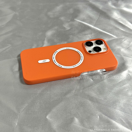 活力橙磁吸适用K80小米15/14ultra红米note13/11/9PRO手机壳12turbo纯色10硬壳civi3大孔mix4薄k50/K30男k40S