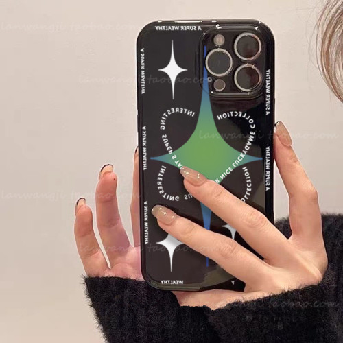INS炫彩星星亮面炫彩荣耀软壳