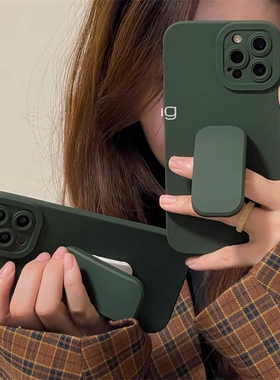 ins冷淡风适用OPPO一加Ace3V手机壳1+Ace2V全包12/11墨绿色10pro推拉支架ACE竞速/8T硅胶9RT磨砂7T便携8pro