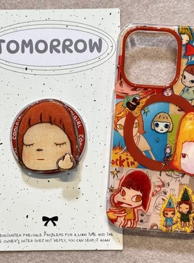 中指转转奈良美智磁吸支架适用Pura70华为mate70/nova13/12/11/10se/9457SE手机壳P60趣味P50e畅享70X/P20pro