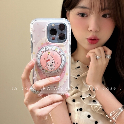 魔法凯蒂猫磁吸支架适用oppo realme NEO7/GT5真我13/GT2大师探索GT8pro链条neo6se手机壳15PRO+14可爱12/V60