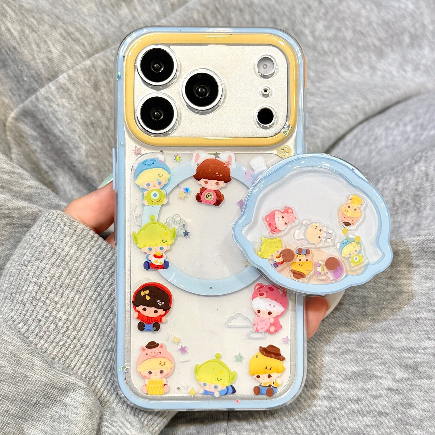 摇摇乐王子磁吸支架卡通适用iphone 18promax/17e苹果13/12pro手机壳18promax/76plus二合一SE3/XR/Air蓝边框