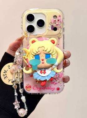 哭泣女孩美少女磁吸支架适用NOthing 2A/3手机壳2谷歌Pixel9/10PRO/876链条mote edge60pro软G56华硕ROG9/54