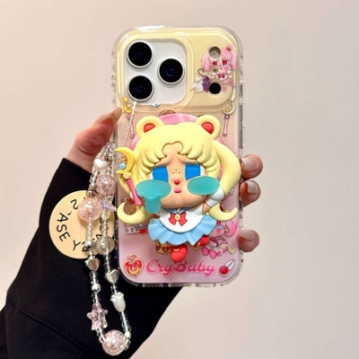 哭泣女孩美少女磁吸支架适用A5/OPPO FindX9/X8S+Reno14/13/12/11F/10手机壳A78/A6pro手链K13/A2/A57/A3/58X