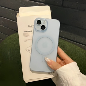 小红书爆款冰川蓝内置磁吸强吸附适用华为pura70/p60/nova12ultra手机壳mate60大孔P40/P50pro充电11/10肤感